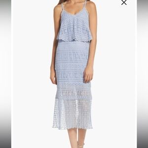 Foxiedox Ellie Lace Popover Midi Dress